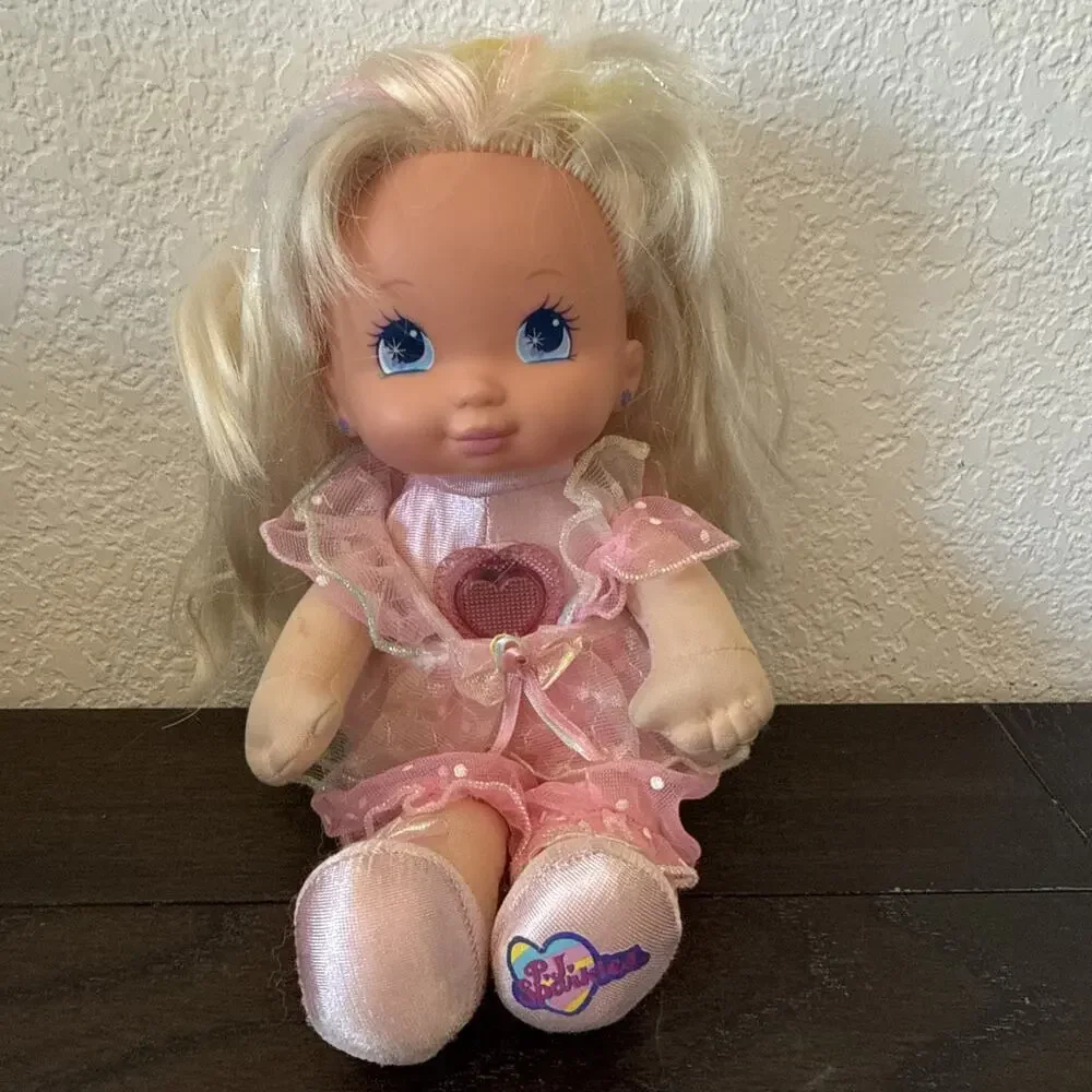 Vintage 1992 PJ Sparkles Pink Soft Plush Doll with Clothes Working